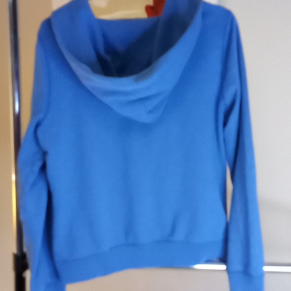 Blue low v-neck hoodie - Picture 6 of 6
